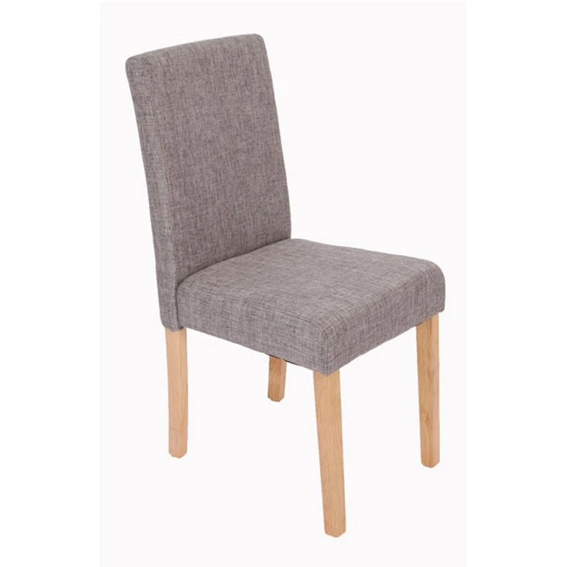 Lot de 4 chaises de salle à manger en tissu gris pieds clairs CDS04118
