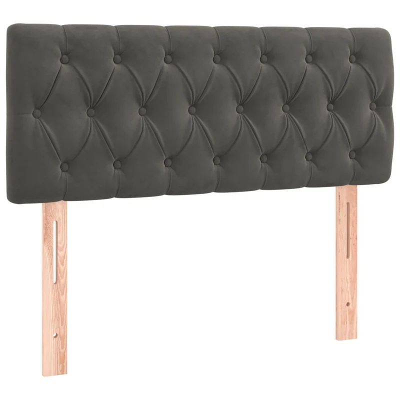 Cadre de lit LED avec sommier tête de lit matelas 90x190cm tissu velours gris foncé TDL0208264