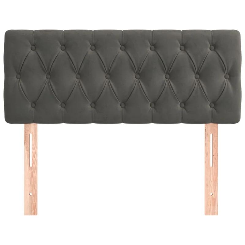 Tête de lit accessoire couchage chambre à coucher meuble 90 x 7 x 78/88 cm tissu velours gris foncé TDL0203157
