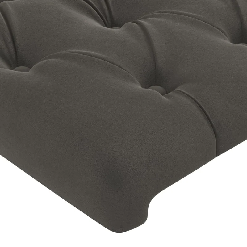 Tête de lit accessoire couchage chambre à coucher meuble capitonné avec rebord latéral 93 x 23 x 78/88 cm tissu velours gris foncé TDL0204840