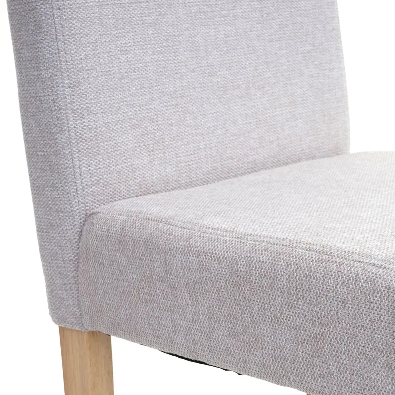Lot de 2 chaises de salle à manger en tissu gris pieds en bois massif laqué clairs CDS04461