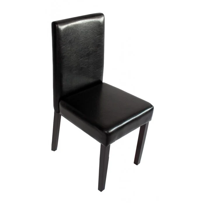 Lot de 4 chaises de salle à manger synthétique noir pieds foncés CDS04146