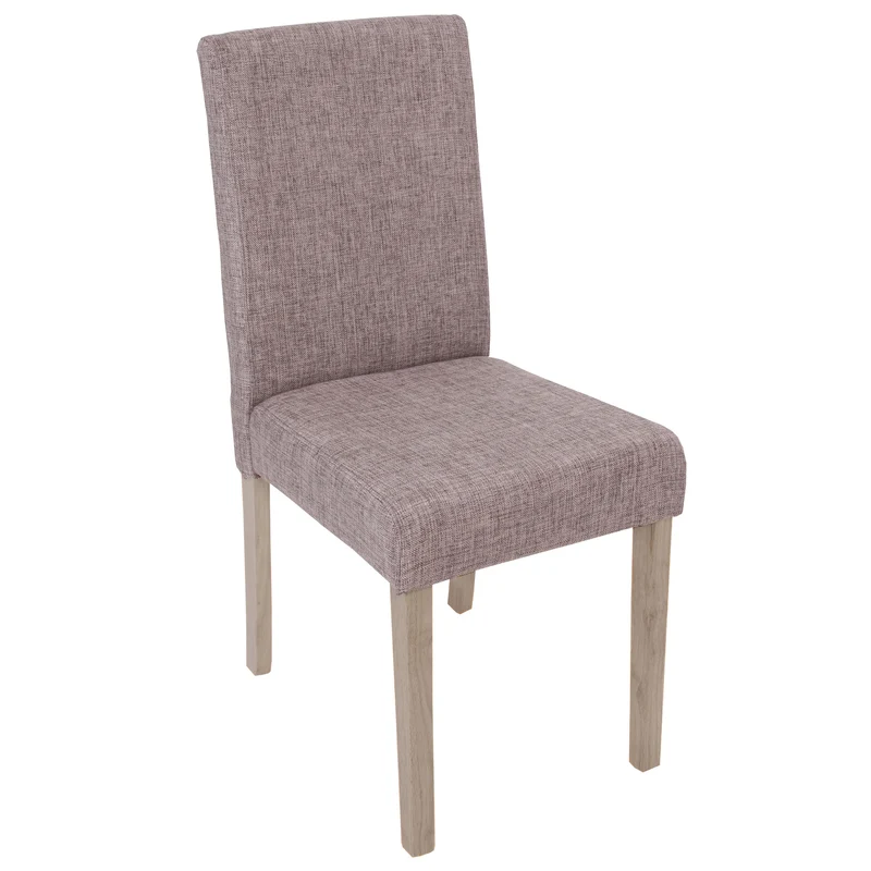 Lot de 6 chaises de salle à manger cuisine en tissu gris pieds en bois clair 04_0000894