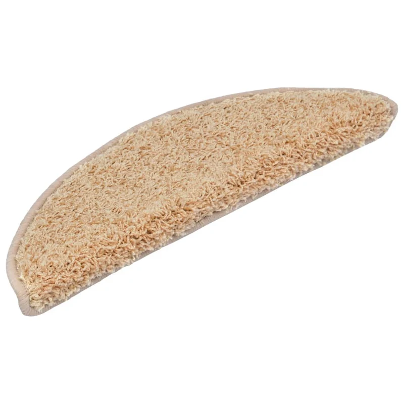 15 tapis d'escalier crème avec bandes adhésives 56 x 20 cm DEC023564