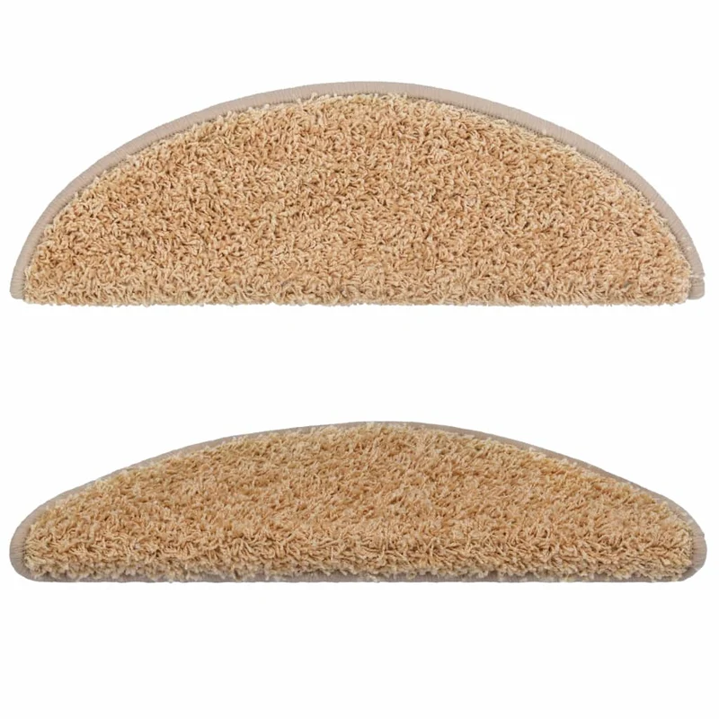 15 tapis d'escalier crème avec bandes adhésives 56 x 20 cm DEC023564
