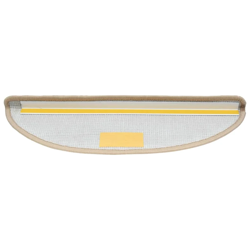 15 tapis d'escalier crème avec bandes adhésives 56 x 20 cm DEC023564