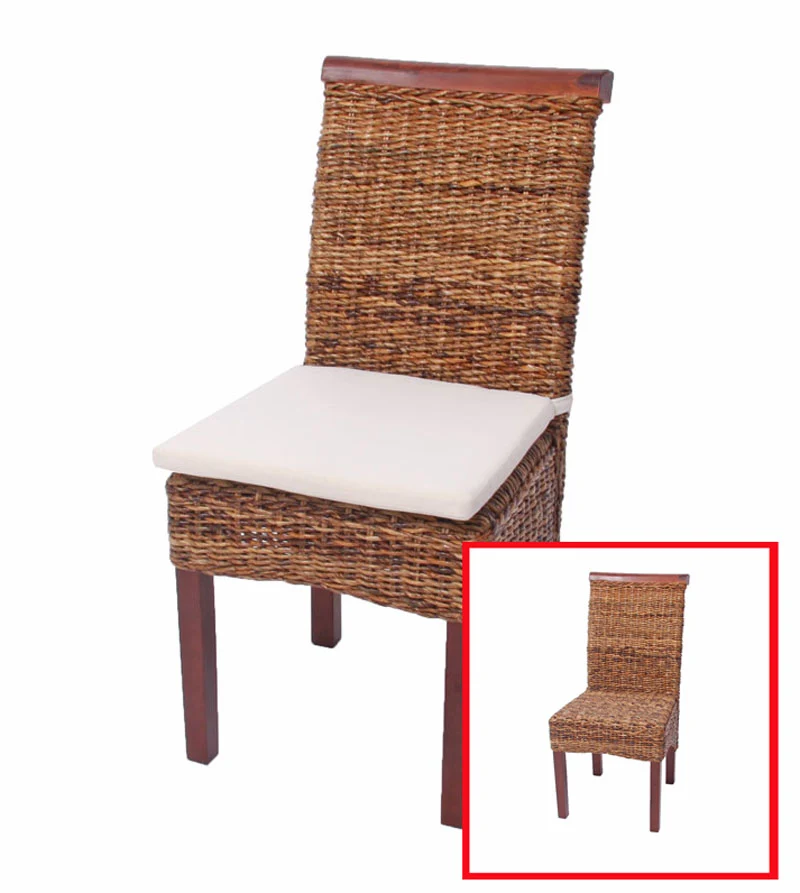 Lot de 2 chaises de salle à manger en banane tresse design rustique 04_0000195