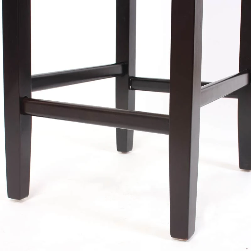 2x tabourets de bar chaise de comptoir en synthétique marron pieds en bois foncé 04_0000097