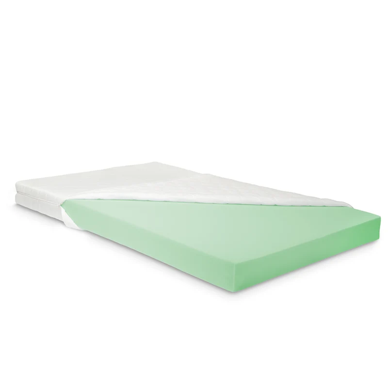 Lit d'enfant cabane maison avec matelas et sommier à lattes en pin blanc 90 x 200 cm 03_0002641