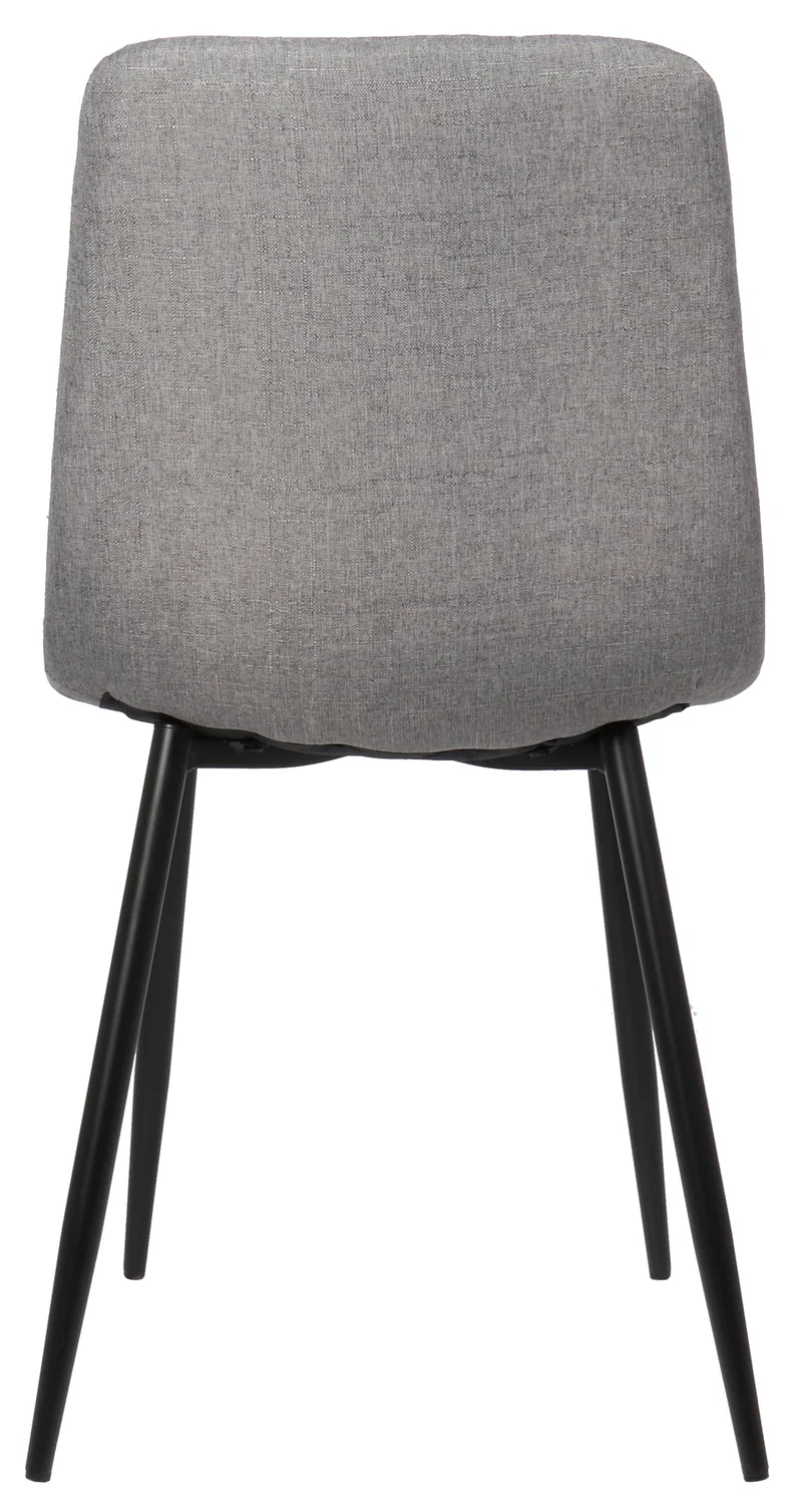 Lot de 2 chaises de salle à manger en tissu gris pieds métal noir mat style moderne CDS101105