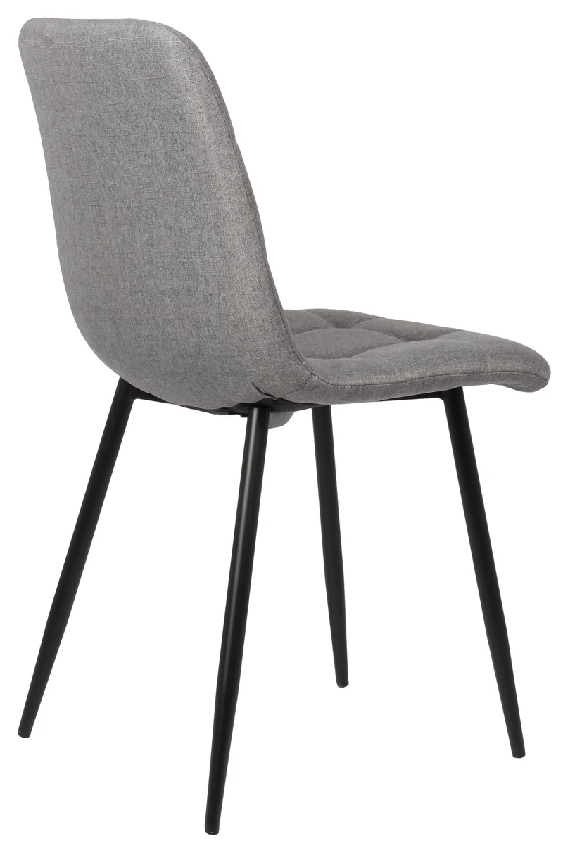 Lot de 2 chaises de salle à manger en tissu gris pieds métal noir mat style moderne CDS101105