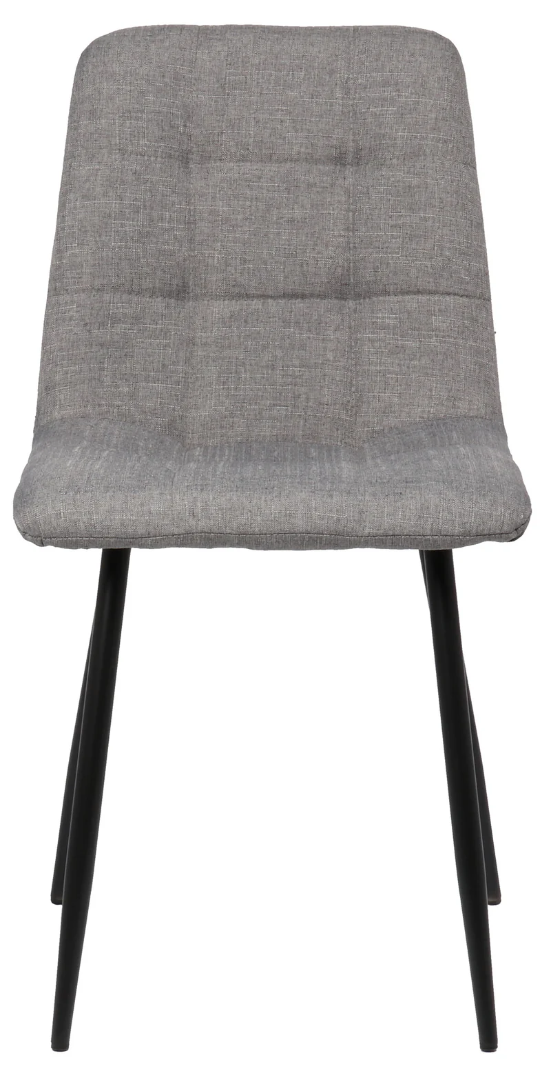 Lot de 2 chaises de salle à manger en tissu gris pieds métal noir mat style moderne CDS101105