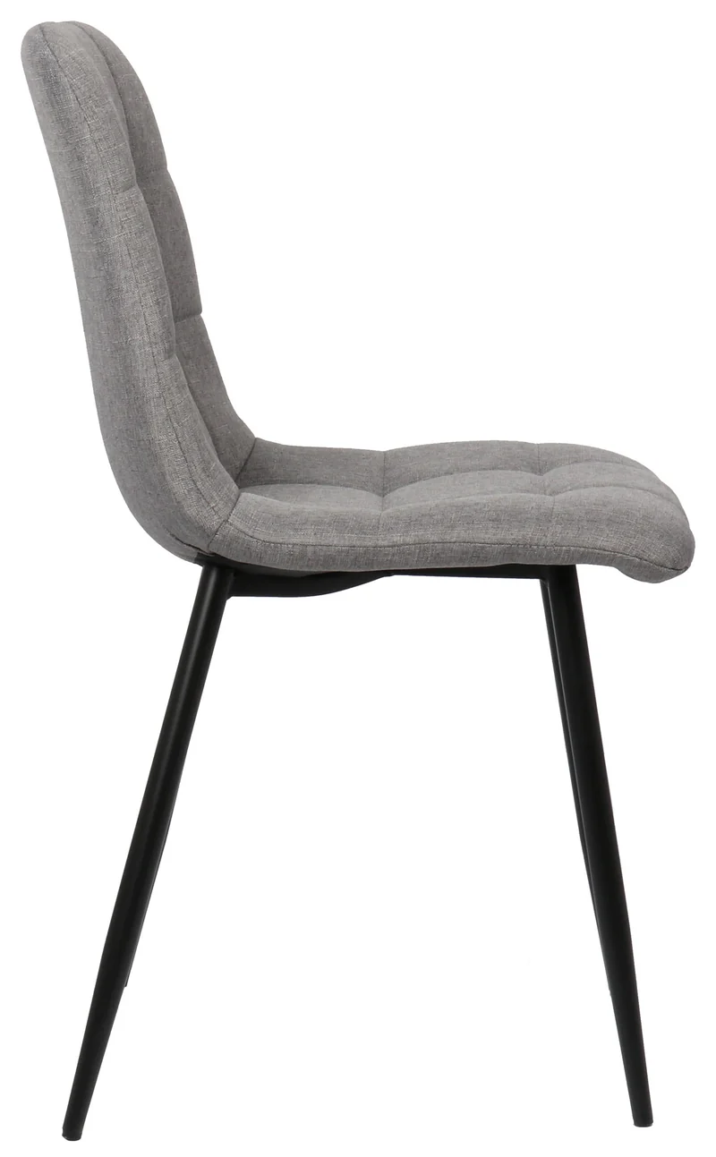 Lot de 2 chaises de salle à manger en tissu gris pieds métal noir mat style moderne CDS101105