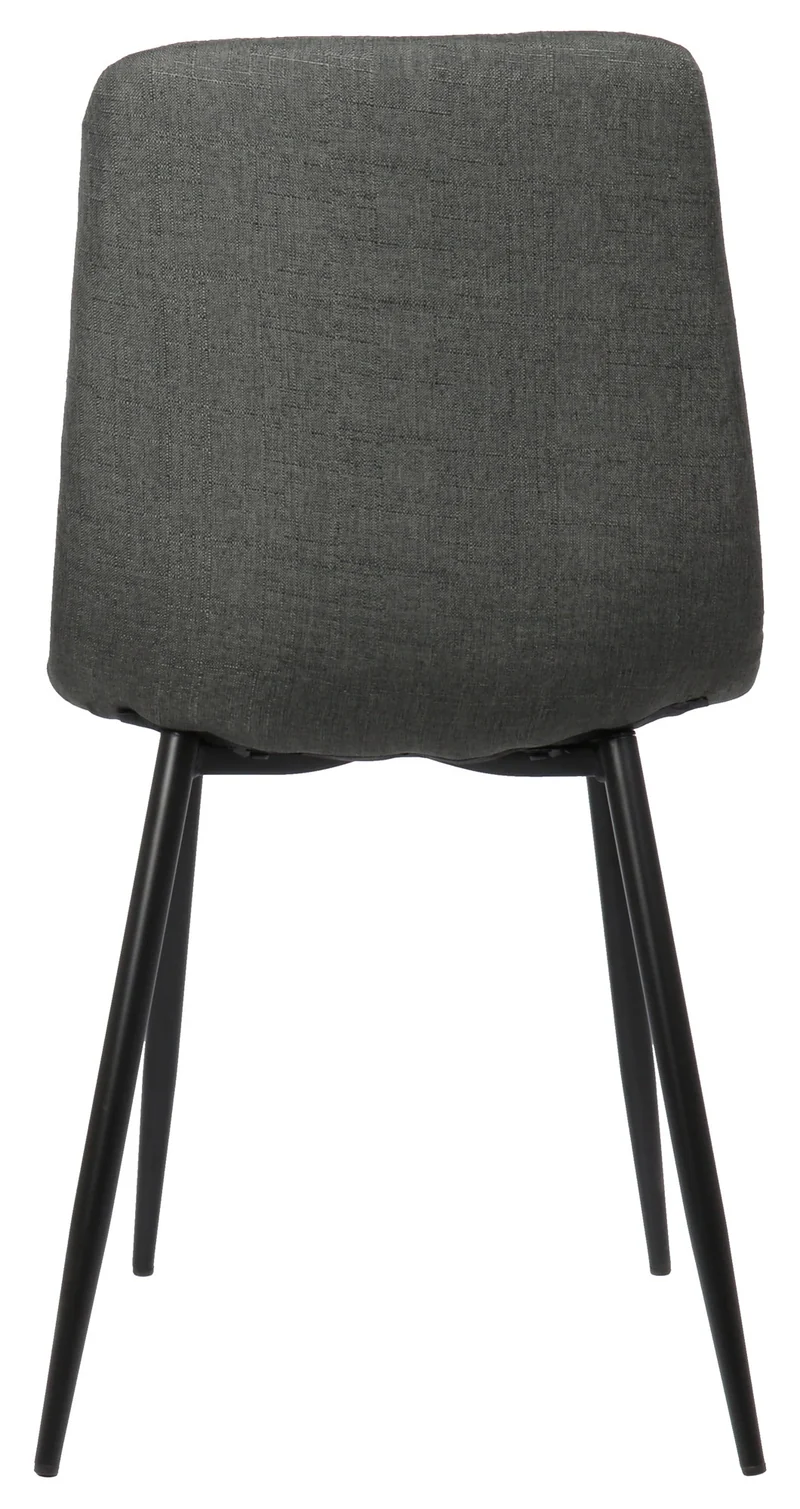 Lot de 2 chaises de salle à manger en tissu gris foncé pieds métal noir mat style moderne CDS101104