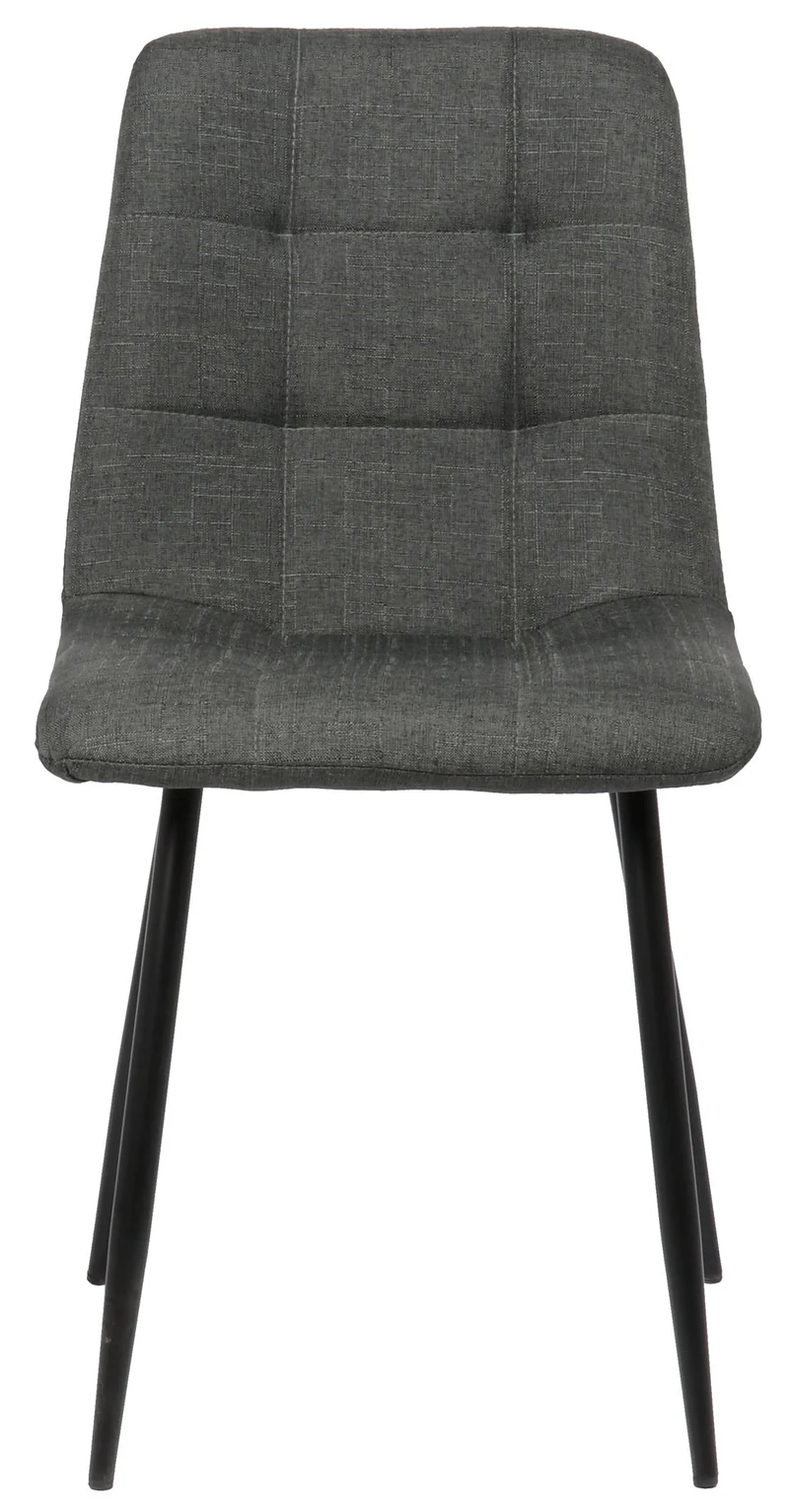Lot de 2 chaises de salle à manger en tissu gris foncé pieds métal noir mat style moderne CDS101104
