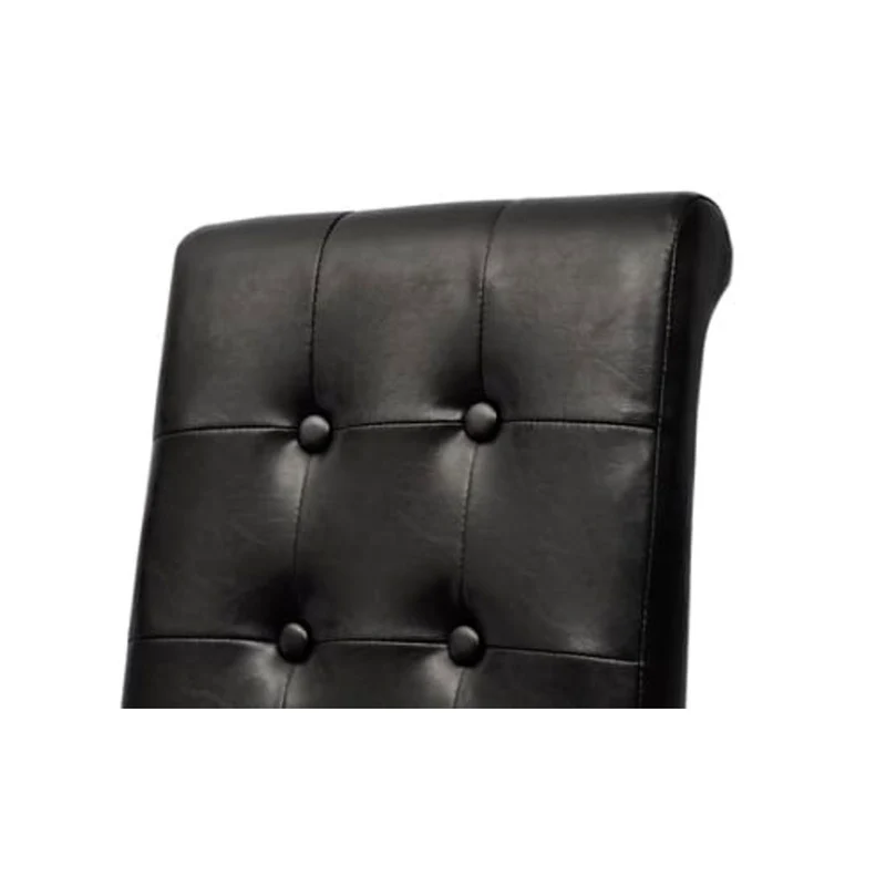 Lot de 2 chaises de salle à manger cuisine dossier capitonné en synthétique noir CDS020849