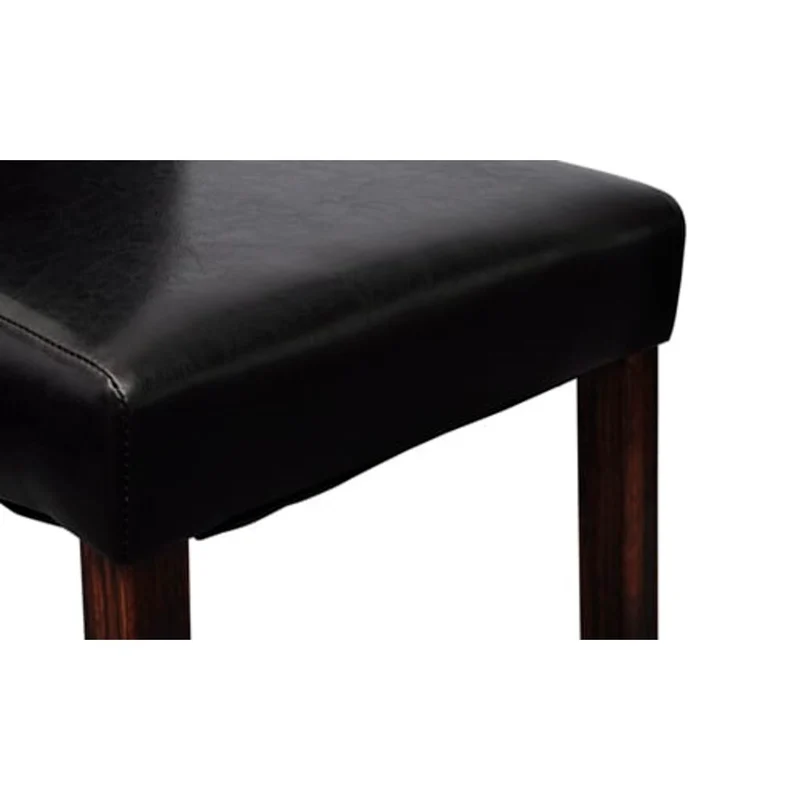 Lot de 2 chaises de salle à manger cuisine dossier capitonné en synthétique noir CDS020849