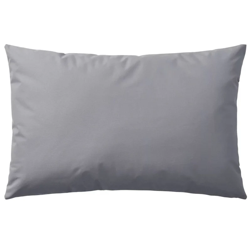 Lot de 2 coussins oreiller pour extérieur décoration jardin 60 x 40 cm gris DEC020104