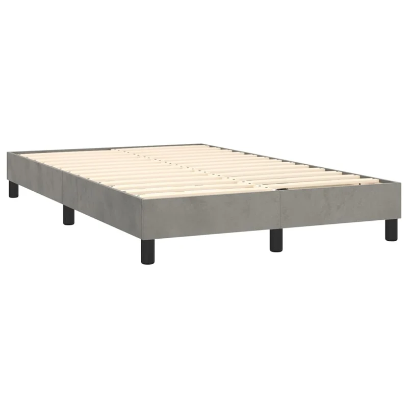 Cadre de lit LED avec sommier tête de lit matelas surmatelas 120x200 cm tissu velours gris clair TDL0207868