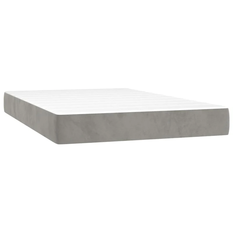 Cadre de lit LED avec sommier tête de lit matelas surmatelas 120x200 cm tissu velours gris clair TDL0207865
