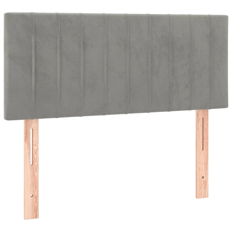Cadre de lit LED avec sommier tête de lit matelas surmatelas 120x200 cm tissu velours gris clair TDL0207865