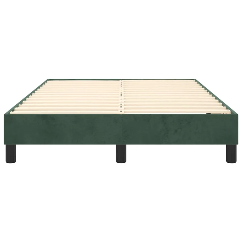 Sommier à lattes sur pieds cadre de lit 120x200 cm tissu velours vert foncé TDL0206887