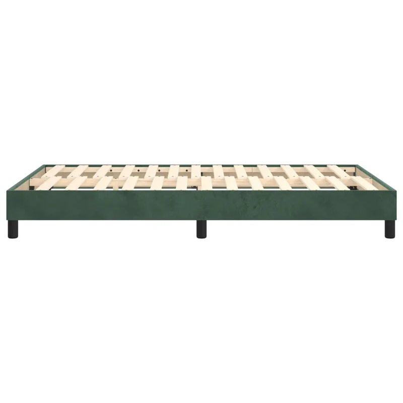 Sommier à lattes sur pieds cadre de lit 120x200 cm tissu velours vert foncé TDL0206887