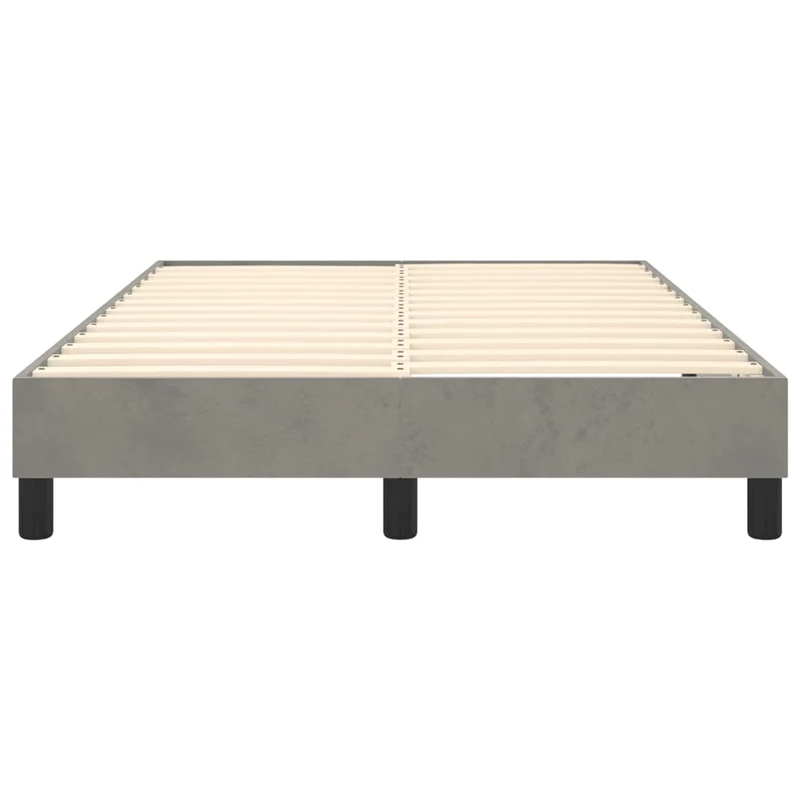 Sommier à lattes sur pieds cadre de lit 120x200 cm tissu velours gris clair TDL0207201
