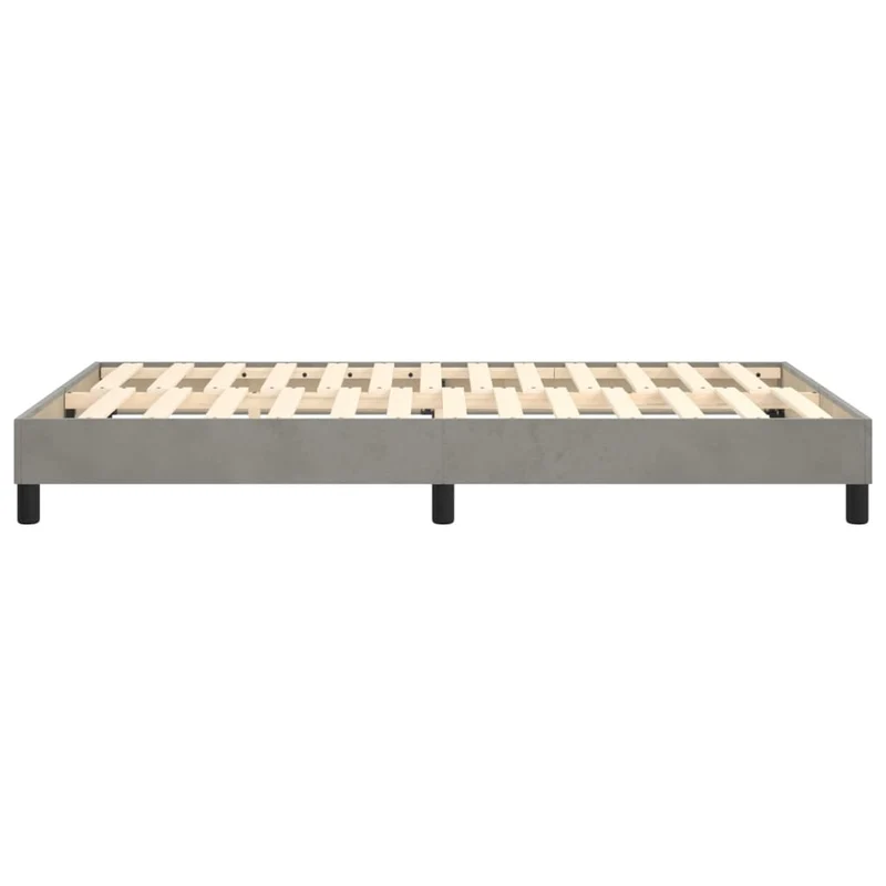 Sommier à lattes sur pieds cadre de lit 120x200 cm tissu velours gris clair TDL0207201