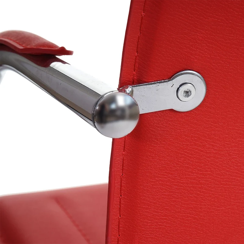 Lot de 2 chaises bureau visiteur en synthétique rouge avec accoudoir BUR04066