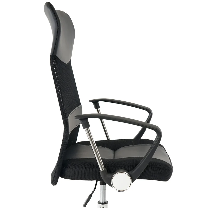 Chaise fauteuil de bureau sur roulettes ergonomique pivotant en tissu synthétique noir 04_0001897