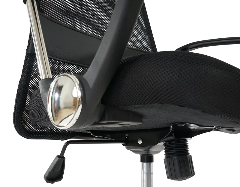 Chaise fauteuil de bureau sur roulettes ergonomique pivotant en tissu synthétique noir 04_0001897