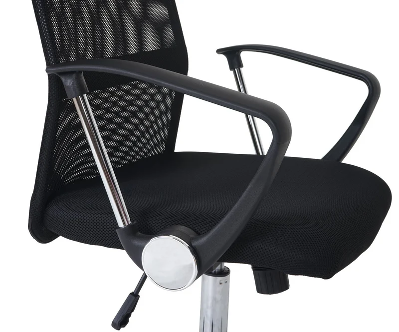 Chaise fauteuil de bureau sur roulettes ergonomique pivotant en tissu synthétique noir 04_0001897