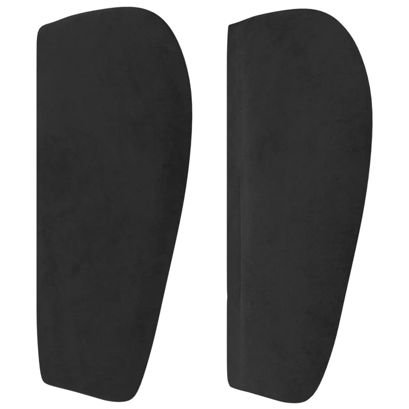 Tête de lit accessoire couchage chambre à coucher meuble avec rebord latéral 163 x 23 x 78/88 cm Tissu velours noir TDL0204517