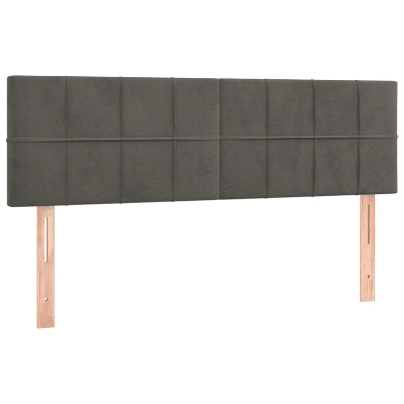 Cadre de lit LED avec sommier tête de lit matelas surmatelas 140x190 cm tissu velours gris foncé TDL0207714