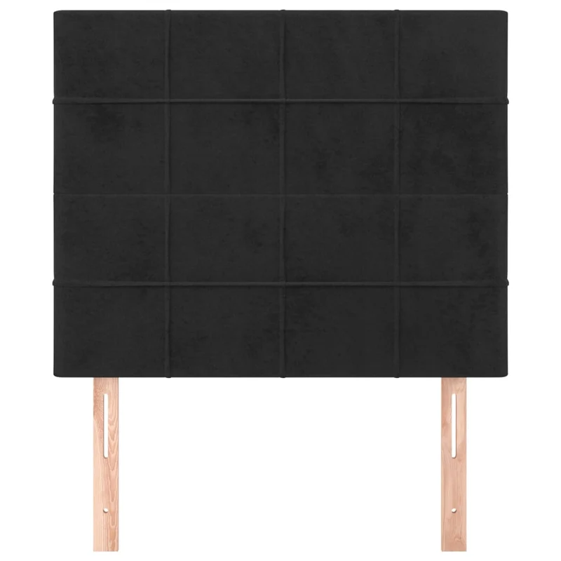 Tête de lit accessoire couchage chambre à coucher meuble 2 parties 80 x 5 x 78/88 cm tissu velours noir TDL0206233
