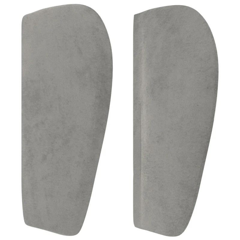 Tête de lit accessoire couchage chambre à coucher meuble avec rebord latéral 93 x 23 x 78/88 cm tissu velours gris clair TDL0205079