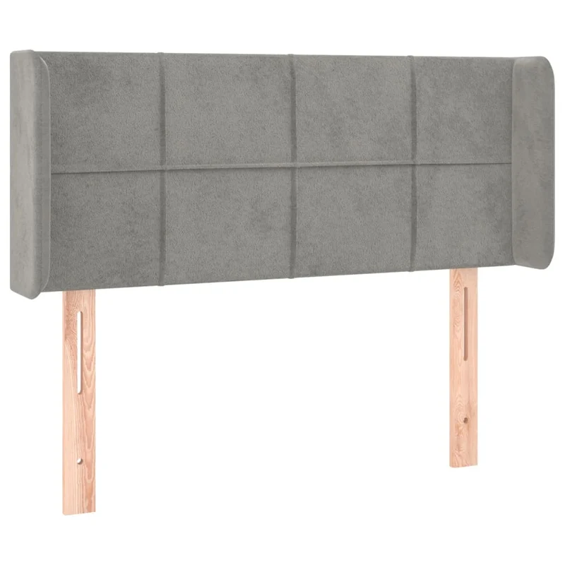 Tête de lit accessoire couchage chambre à coucher meuble à LED 93 x 16 x 78/88 cm tissu velours gris clair TDL0201213