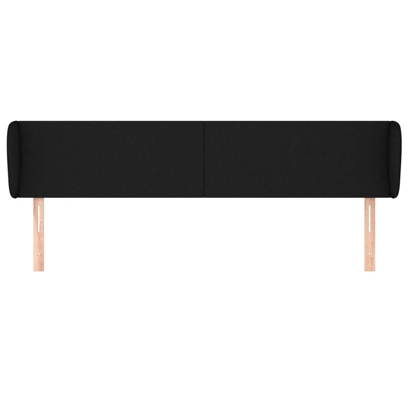 Tête de lit accessoire couchage chambre à coucher meuble avec rebord latéral 163 x 23 x 78/88 cm tissu noir TDL0204522