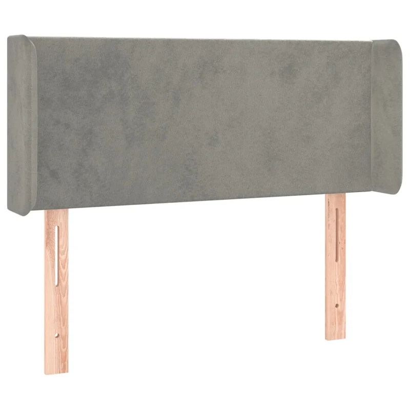 Tête de lit accessoire couchage chambre à coucher meuble à LED 83 x 16 x 78/88 cm tissu velours gris clair TDL0201247