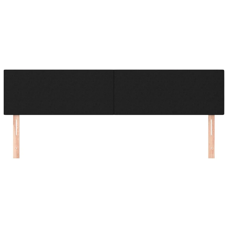 Tête de lit accessoire couchage chambre à coucher meuble 2 parties 80 x 5 x 78/88 cm tissu noir TDL0206243
