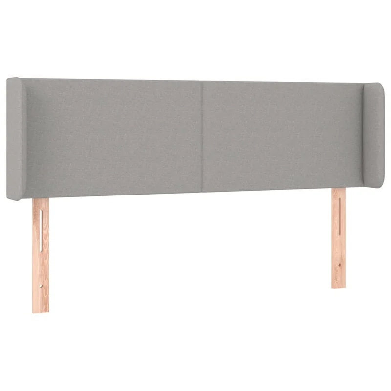 Tête de lit accessoire couchage chambre à coucher meuble avec rebord latéral 147 x 16 x 78/88 cm tissu gris clair TDL0205263