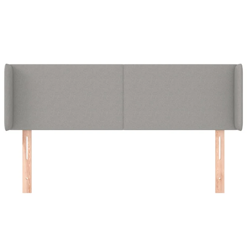 Tête de lit accessoire couchage chambre à coucher meuble avec rebord latéral 147 x 16 x 78/88 cm tissu gris clair TDL0205263