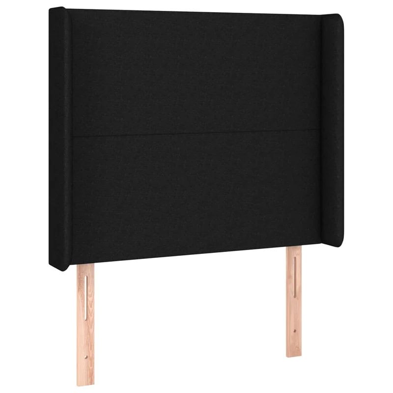 Cadre de lit LED avec sommier tête de lit matelas 80x200cm tissu noir TDL0209118