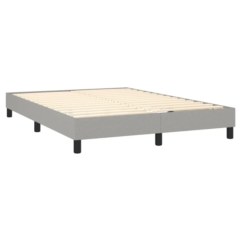 Cadre de lit LED avec sommier tête de lit matelas 140x190 cm tissu gris clair TDL0208570
