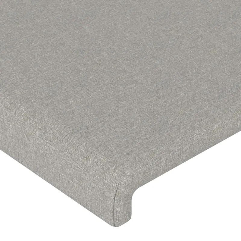 Tête de lit accessoire couchage chambre à coucher meuble à LED 144 x 5 x 78/88 cm tissu gris clair TDL0201399