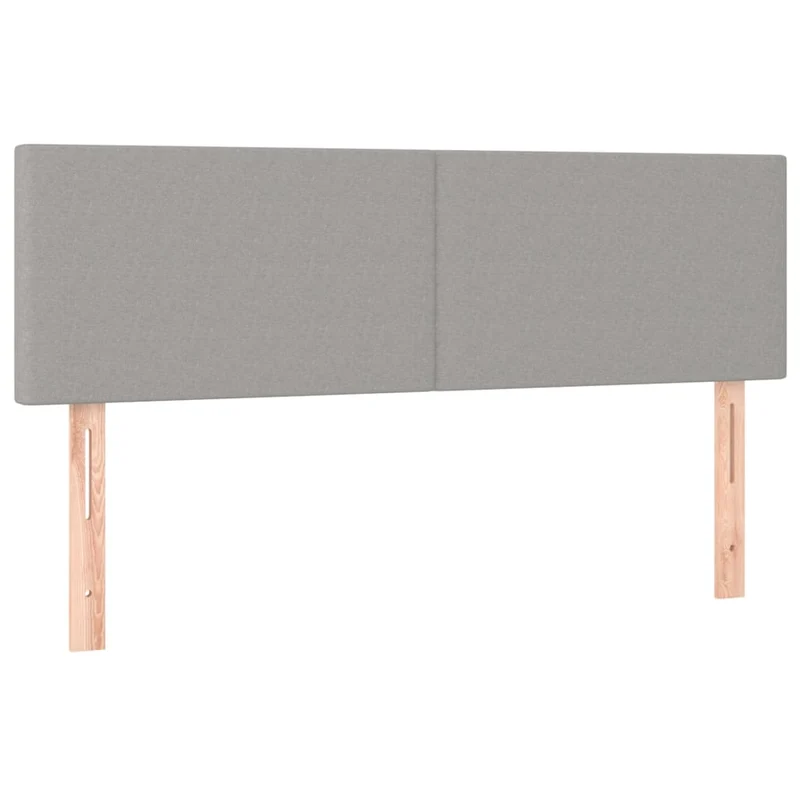 Cadre de lit LED avec sommier tête de lit matelas 140x200 cm tissu gris clair TDL0208528