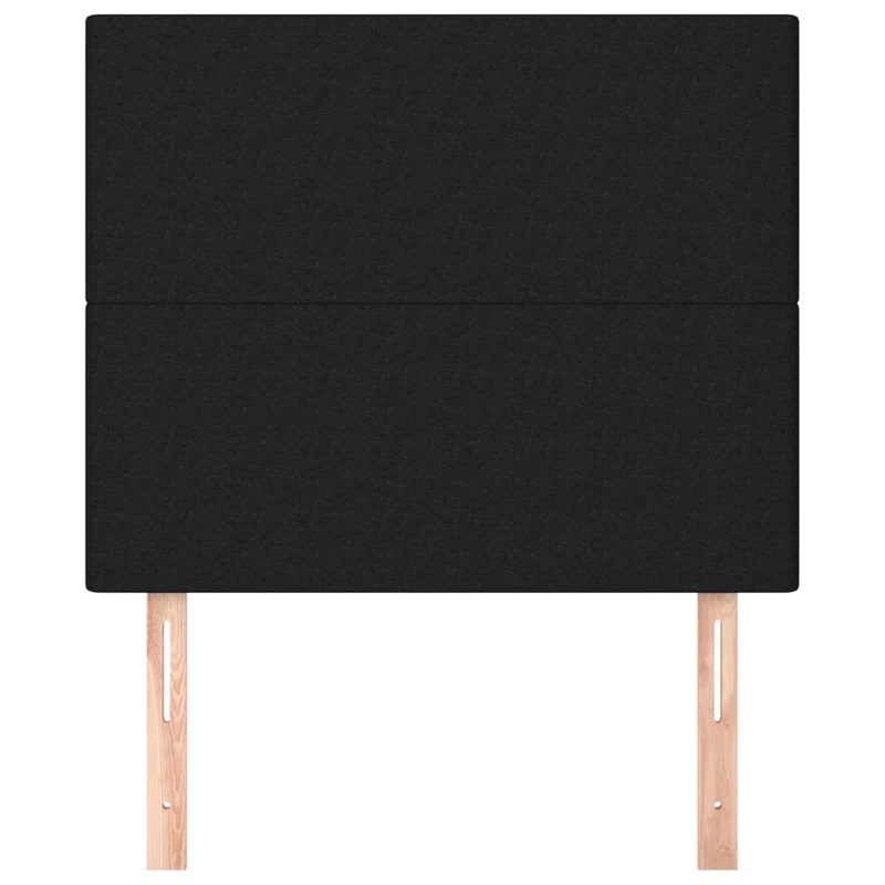 Tête de lit accessoire couchage chambre à coucher meuble 2 parties 80 x 5 x 78/88 cm tissu noir TDL0206244