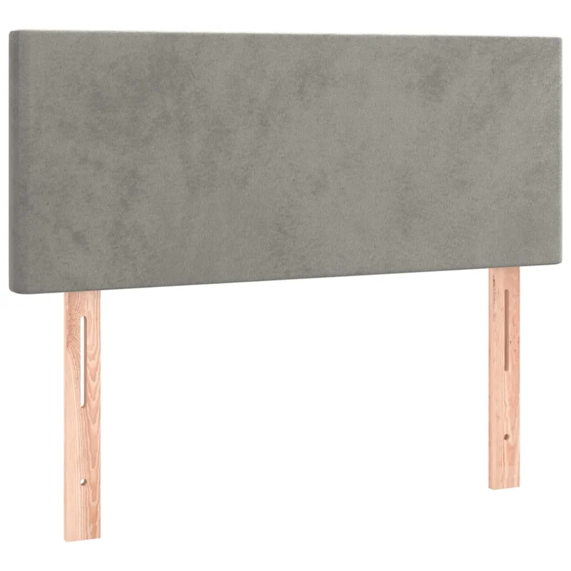 Tête de lit accessoire couchage chambre à coucher meuble à LED 80 x 5 x 78/88 cm tissu velours gris clair TDL0201268