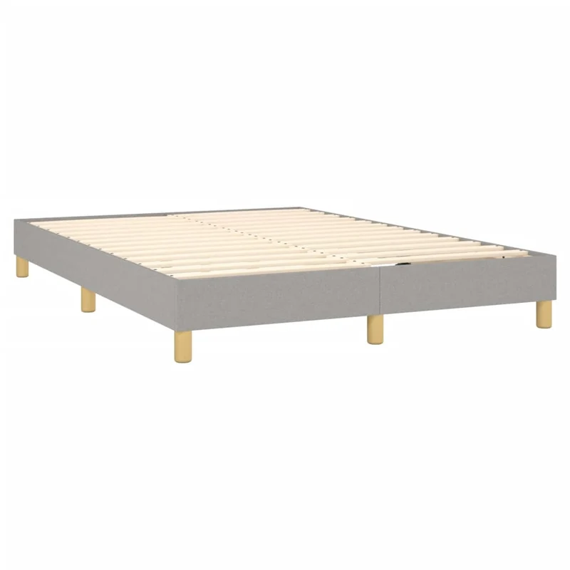 Cadre de lit LED avec sommier tête de lit matelas 140x200 cm tissu gris clair TDL0208514